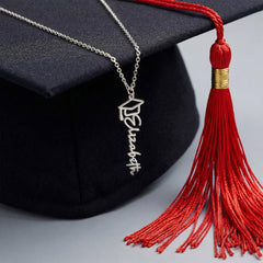 Graduation Mortar Name Necklace