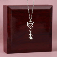 Graduation Mortar Name Necklace