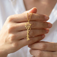 Graduation Mortar Name Necklace