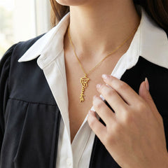 Graduation Mortar Name Necklace